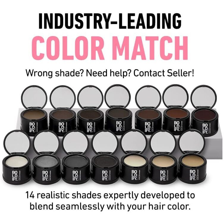 Boldify Hairline Powder Instantly Conceals Hair Loss, Root Touch Up Hair Powder, Hair Toppers For Women & Men, Hair Fibers For Thinning Hair, Root Cover Up, Stain-Proof 48 Hour Formula (Ash Brown)
