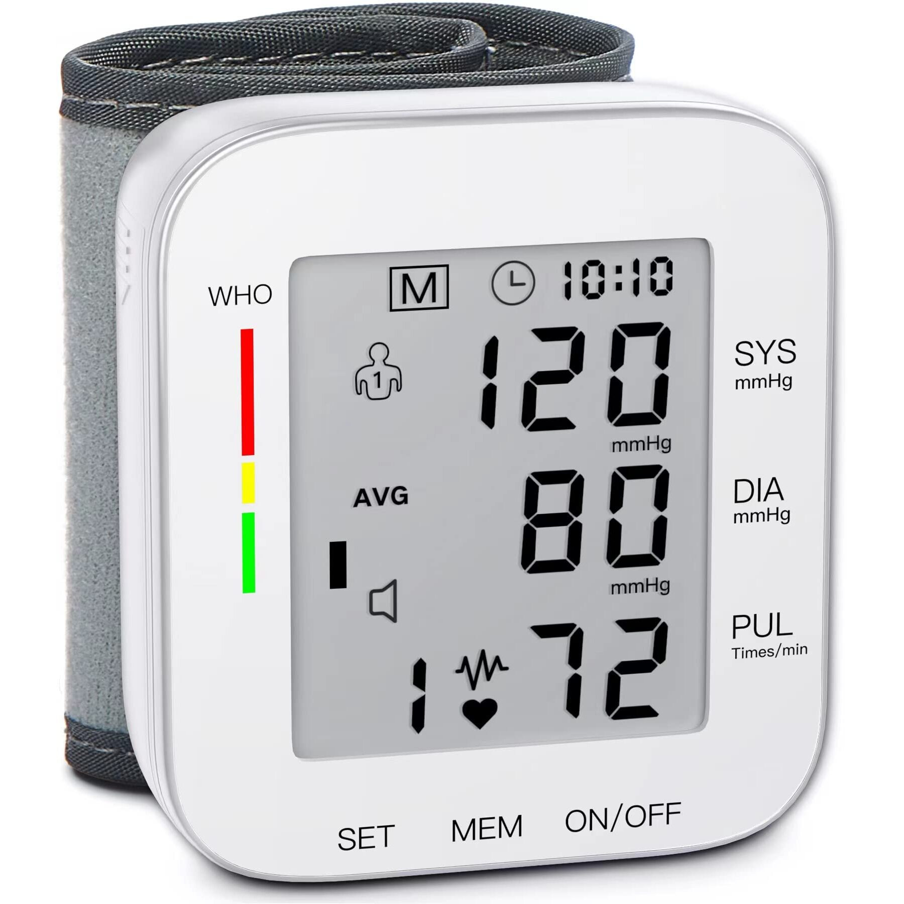 Mmizoo Wrist Blood Pressure Monitor Bp Monitor Large Lcd Display Blood Pressure Machine Adjustable Wrist Cuff 5.31-7.68Inch Automatic 99X2 Sets Memory With Carrying Case For Home Use (W1681)