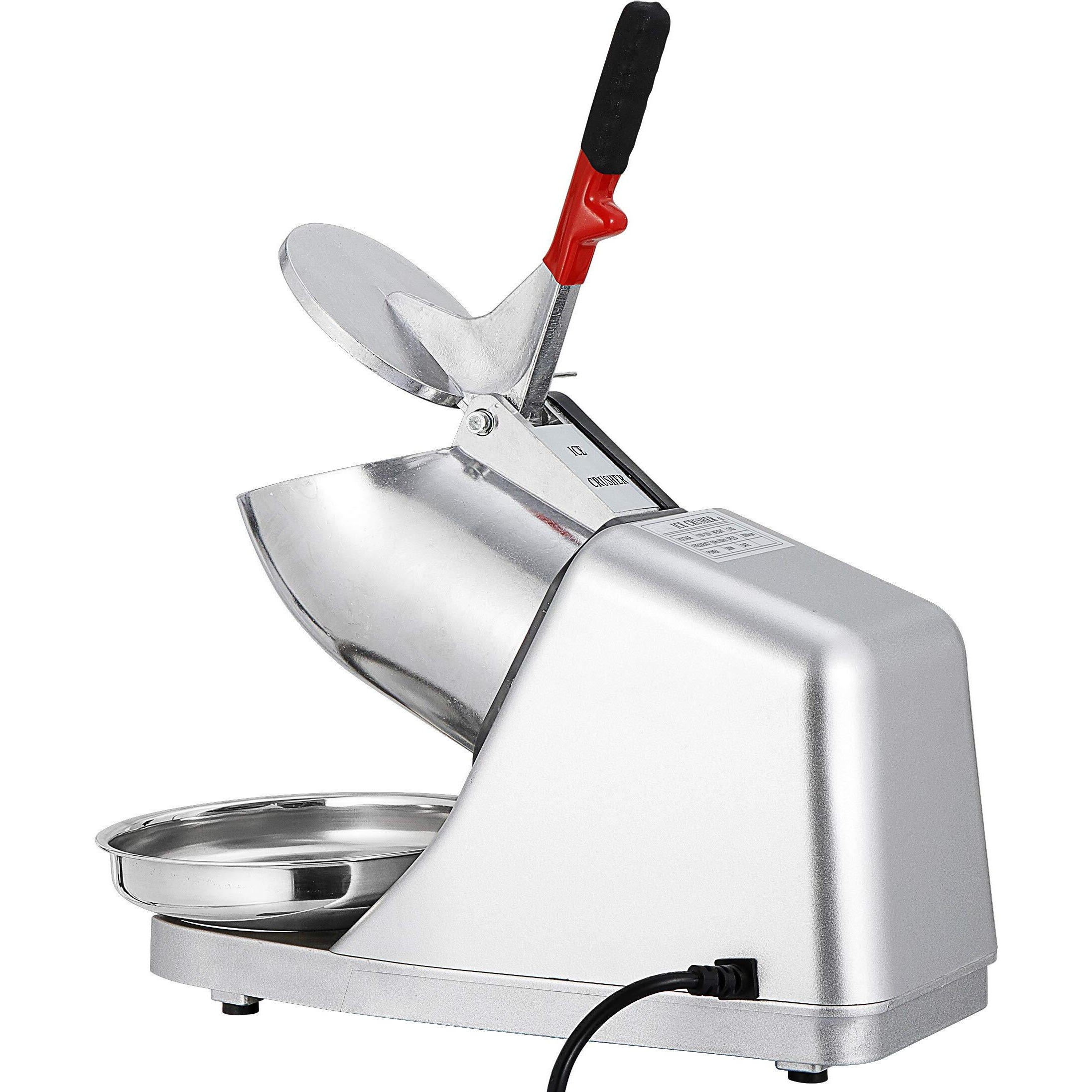 Super Deal Upgraded 300W Electric Ice Shaver Ice Shaved Machine Ice Crusher Snow Cone Maker 145 Lbs (Silver)