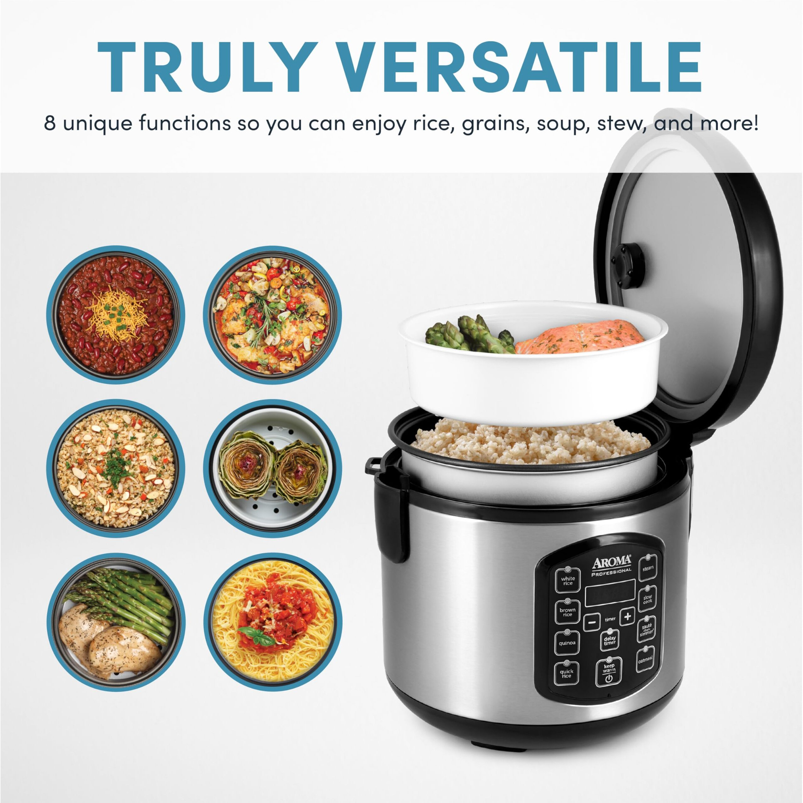 Aroma Housewares Arc-954Sbd Rice Cooker, 4-Cup Uncooked 2.5 Quart, Professional Version