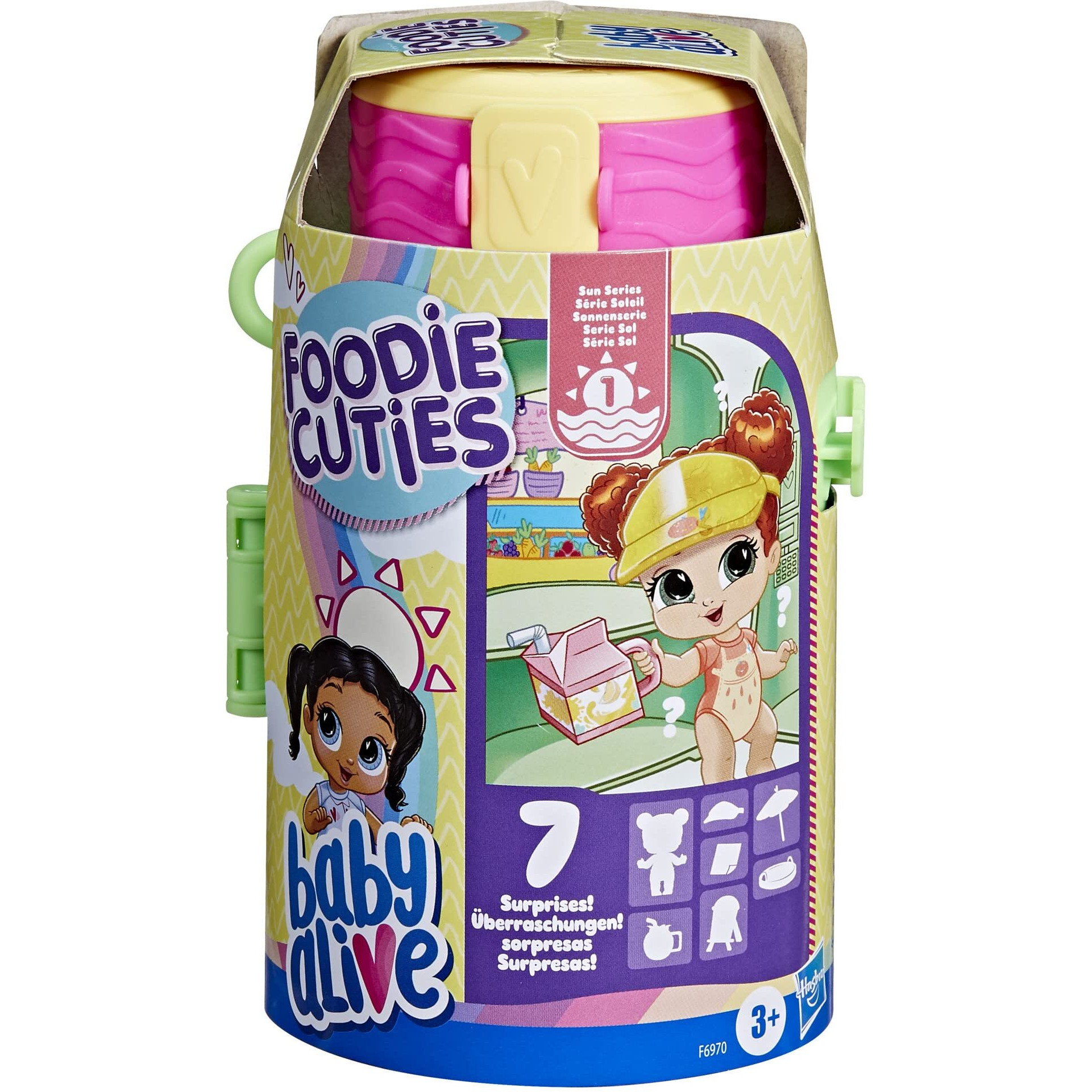 Baby Alive Foodie Cuties, Bottle, Sun Series 1, Surprise Toys For Girls, Baby Doll Set, 3-Inch, Kids 3 And Up