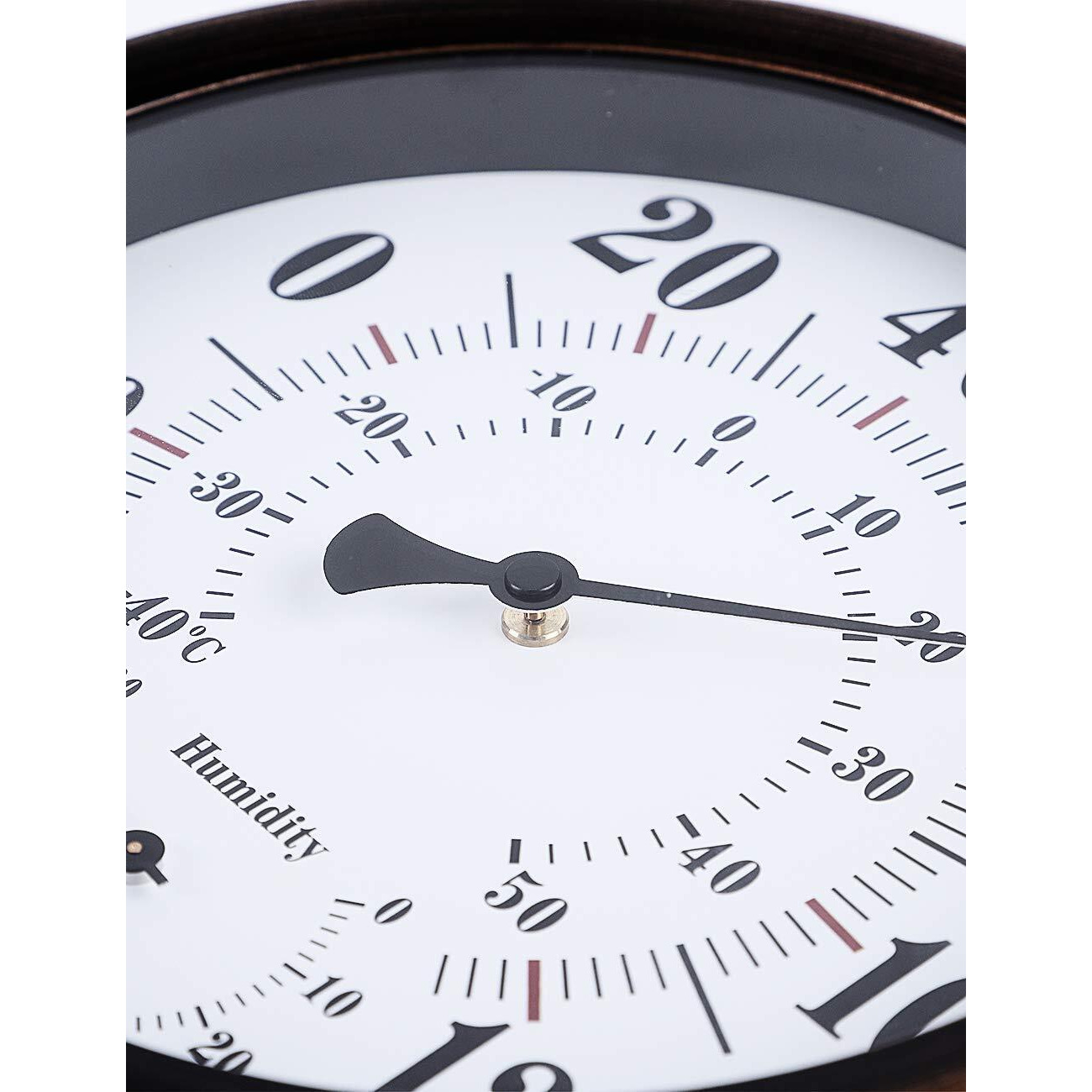 Indoor Outdoor Thermometer - Premium Steel Wall Thermometer Hygrometer For Patio, Wall Or Decorative, No Battery Required Hanging Thermometer 8"" Round Diameter (Bronze)