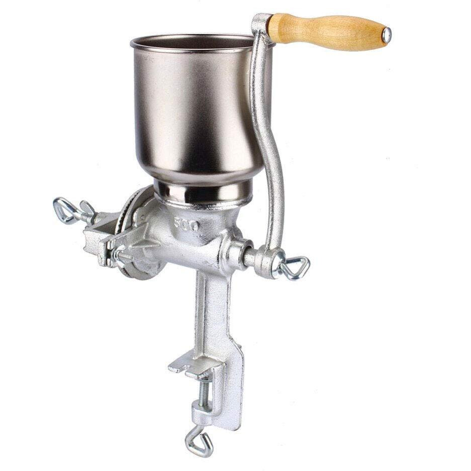 Grain Mill Iron Grain Grinder Manual Mill Food Grinder Hand Crack Corn Grinder Crank Grains Oats Corn Wheat Coffee Nuts Malt Mill Hand Operated Grain Mill