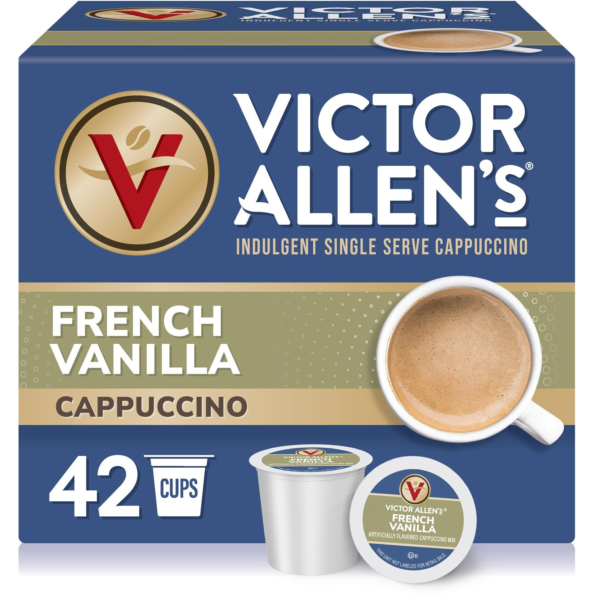 Victor Allen's Coffee French Vanilla Flavored Cappuccino Mix, 42 Count, Single Serve K-Cup Pods For Keurig K-Cup Brewers
