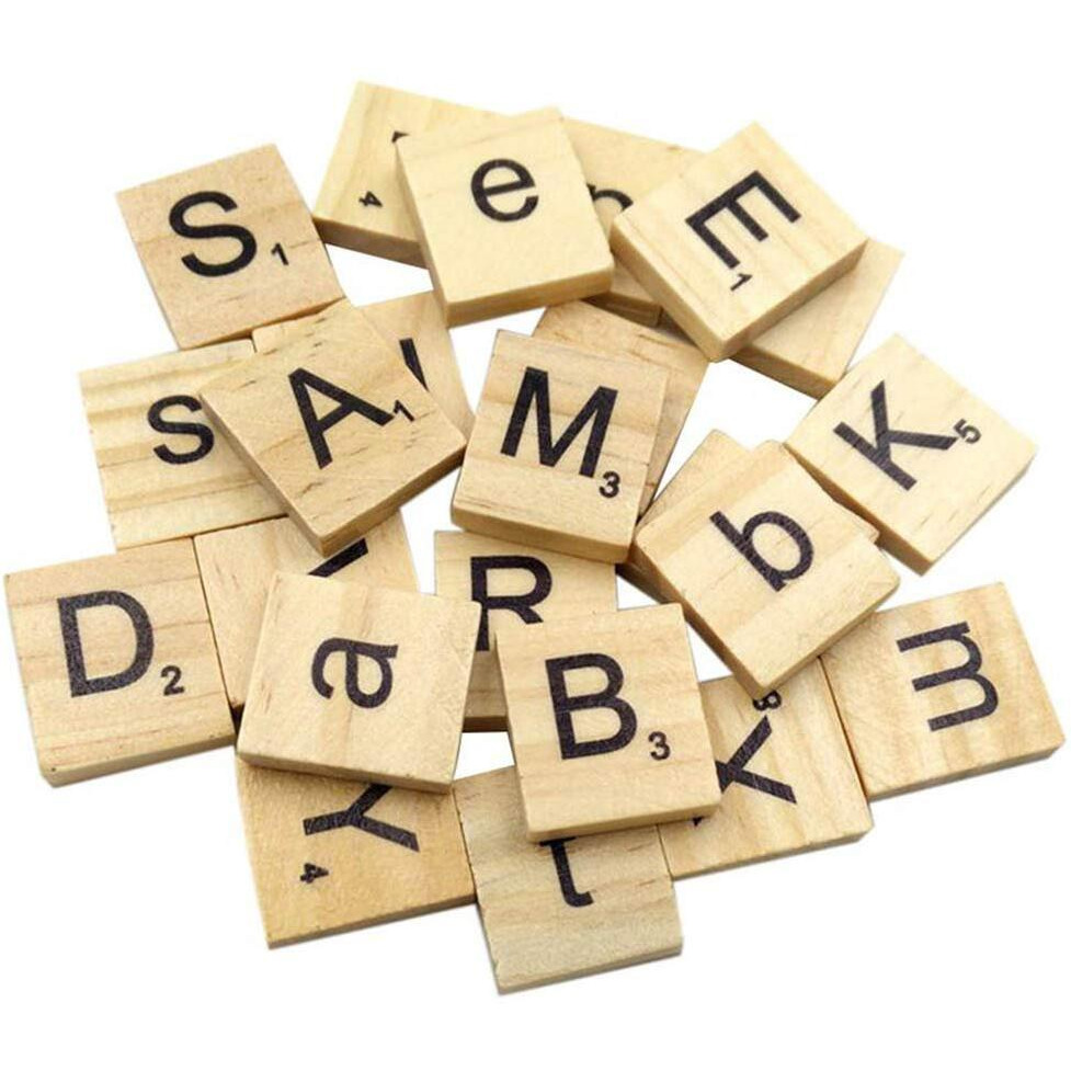 1000Pcs Scrabble Letters For Crafts - Diy Wood Gift Decoration - Making Alphabet Coasters And Scrabble Crossword Game Wood Letter Tiles/Wooden Scrabble Tiles A-Z Capital Letters For Crafts, Pendants,