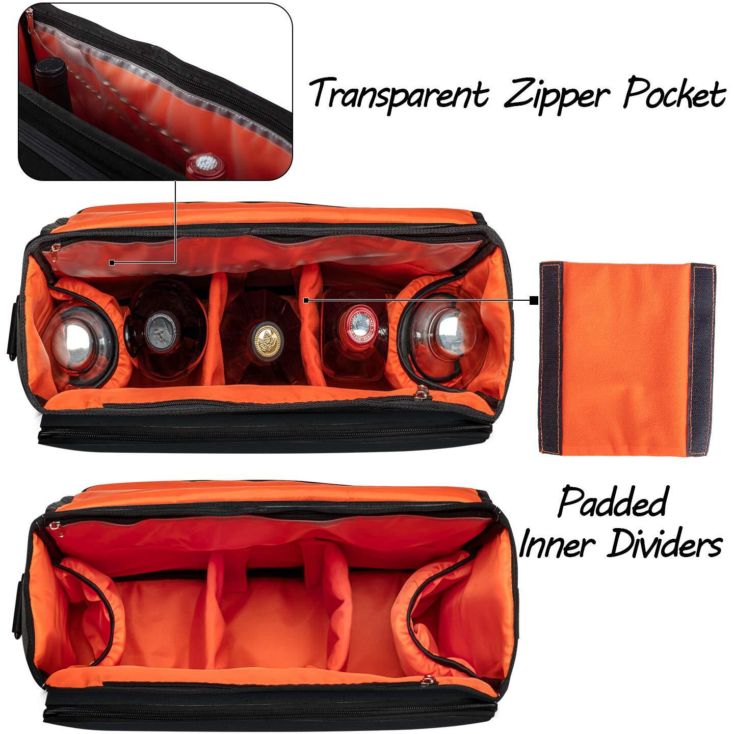 Curmio Bartender Bag, Travel Bag For Bar Tools Set, Bartender Kits Storage With Padded Compartments For Wine Bottles, Perfect For Home Indoor Outdoor Patio Party, Black (Bag Only)