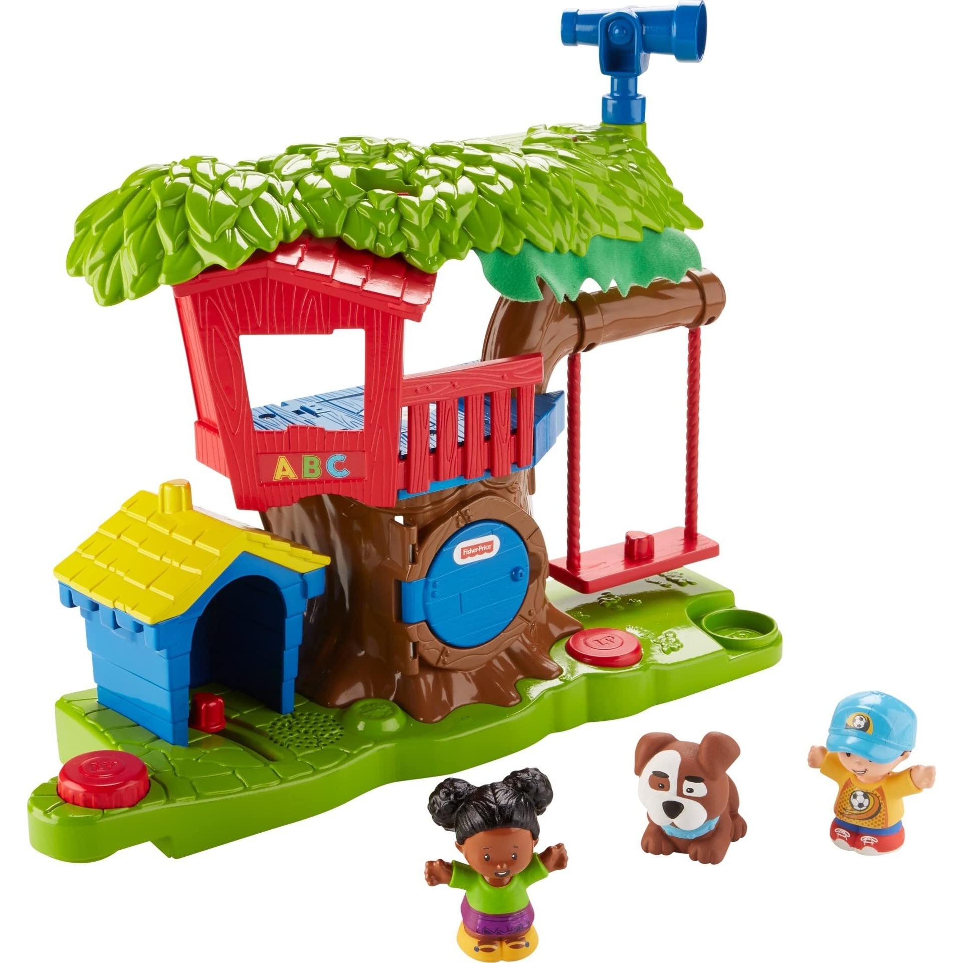 Fisher-Price Little People Toddler Musical Toy Swing & Share Treehouse Playset With 3 Figures For Pretend Play Ages 1+ Years
