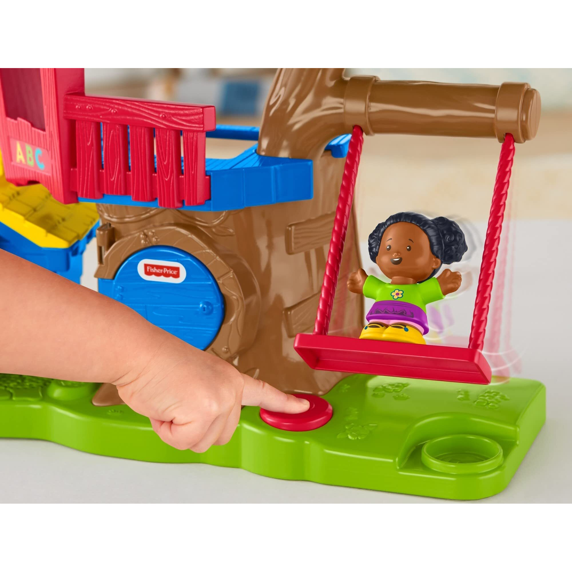 Fisher-Price Little People Toddler Musical Toy Swing & Share Treehouse Playset With 3 Figures For Pretend Play Ages 1+ Years