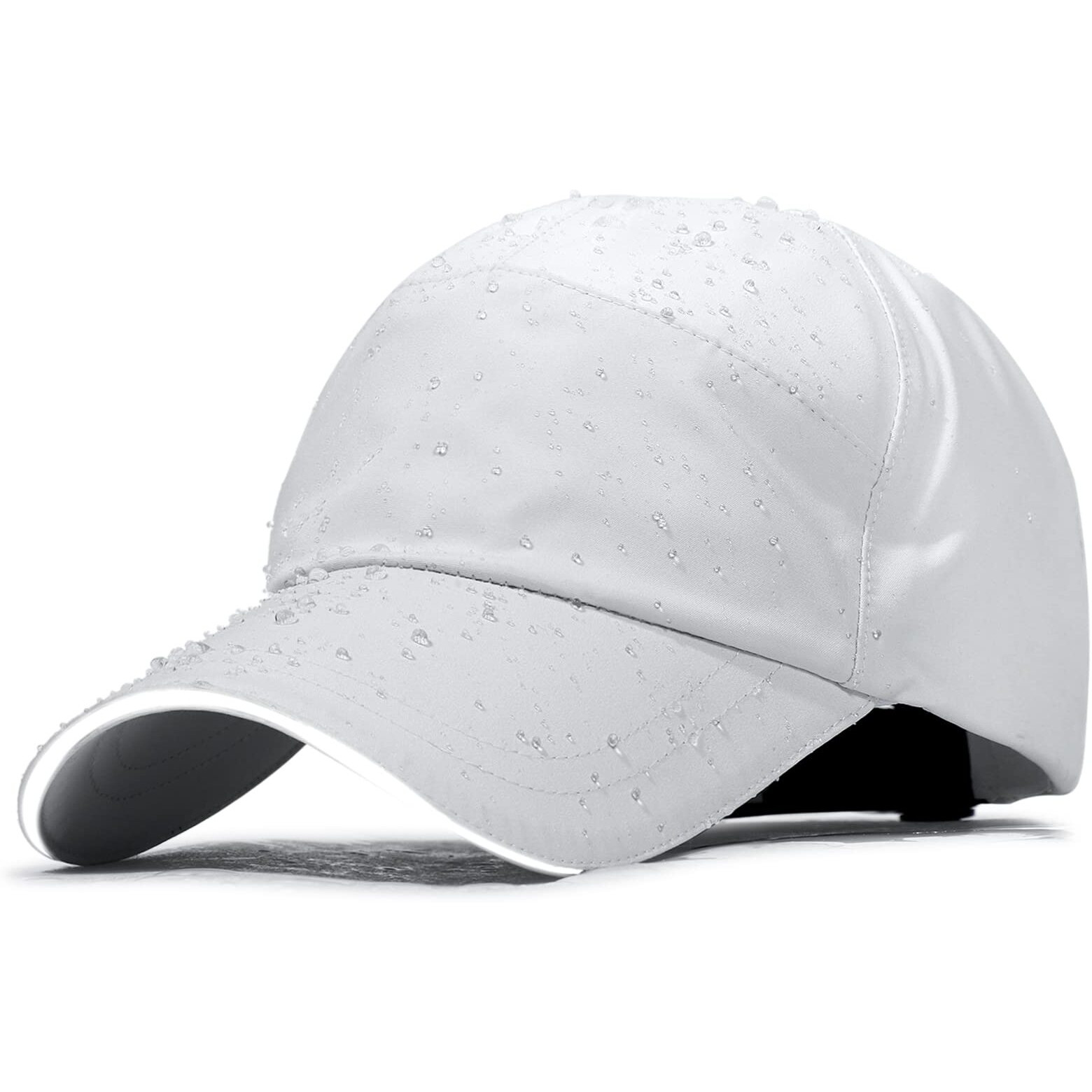 Mens Waterproof Baseball Cap Womens Rain Hat Foldable Outdoor Running Sun Fishing Hat Off-White