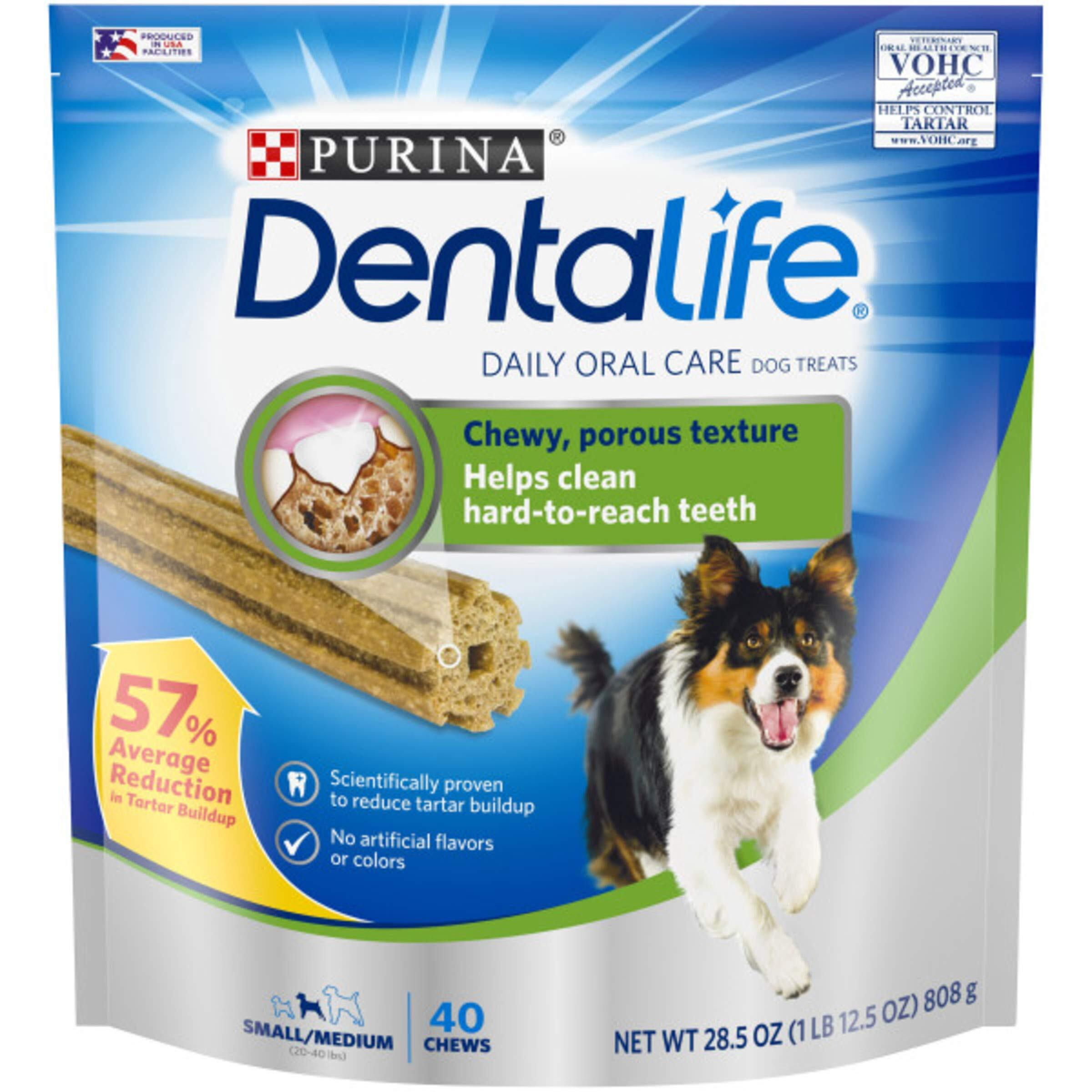 Dentalife Made In Usa Facilities Small/Medium Dog Dental Chews, Daily - 40 Ct. Pouch