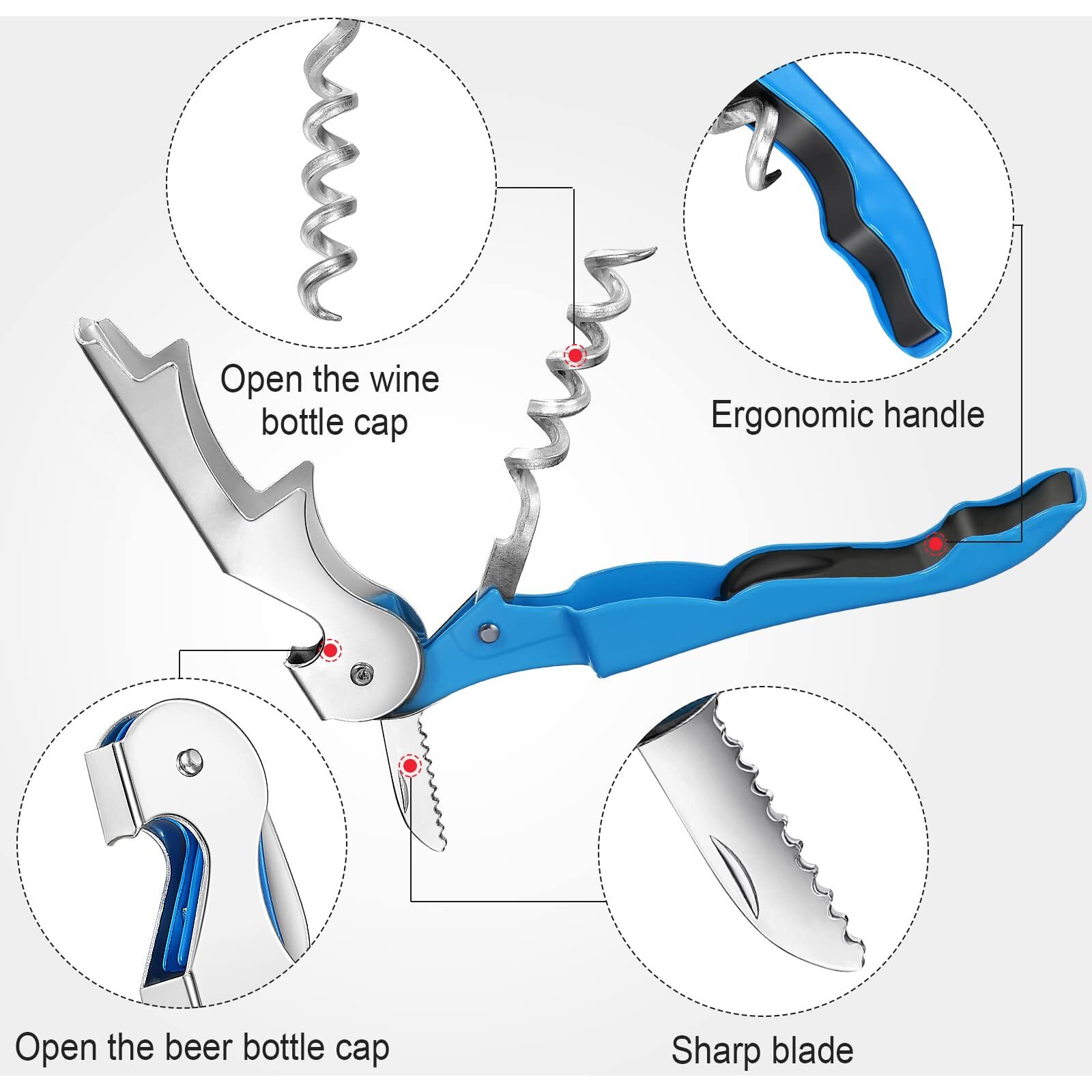40 Pieces Wine Key Opener Corkscrew Wine Opener Waiter Metal Bottle Wine Opener Heavy Wine Key Fold Beer Corkscrew Serrated Foil Cutter Key For Home Restaurants Bars Waiter Bartenders 8 Colors