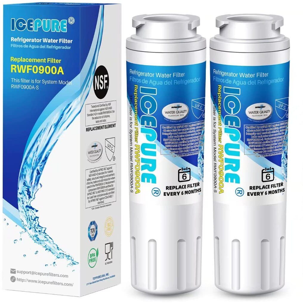 Icepure Ukf8001 Replacement For Whirlpool Filter 4, Everydrop Edr4Rxd1, Fmm-2 Maytag Ukf8001Axx-200 9084 4396395 Mpf15090 Wf-Ukf8001,Wf295,Sgf-M9,Puriclean Ii,Rwf0900A Refrigerator Water Filter,2Pack