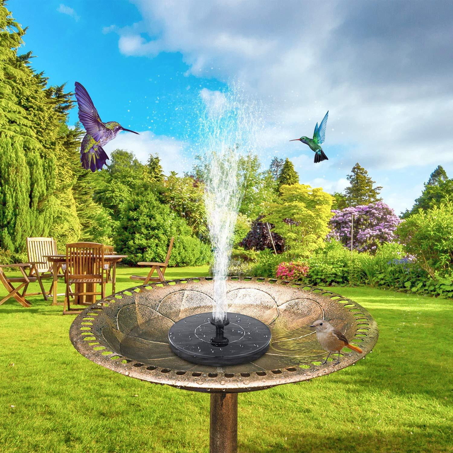 Mademax Solar Bird Bath Fountain Pump, Upgrade 1.4W Solar Fountain With 6 Nozzle, Free Standing Floating Solar Powered Water Fountain Pump For Bird Bath, Garden, Pond, Pool, Outdoor