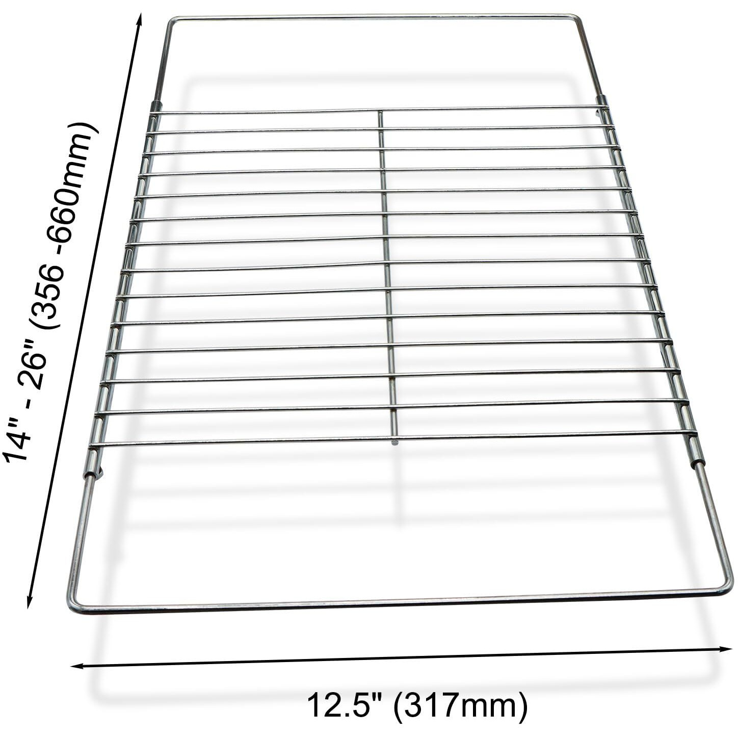 Adjustable Extendable Oven Rack, Wire Racks, Universal Telescopic Oven Cooker Shelf Rack For Whirlpool Frigidaire Ge Kenmore Ovens. Adjusts From 14.5 Inches - 25.5 Inches Wide.