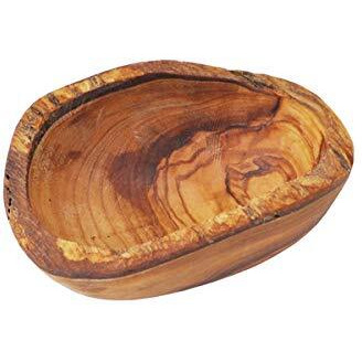 Naturally Med Olive Wood Dipping Bowl - Rustic. Olive Wood Bowl For Dipping Oils, Condiments, Olive Bowl, Snack Bowl, Tapas Dish. Handcrafted In Tunisia.