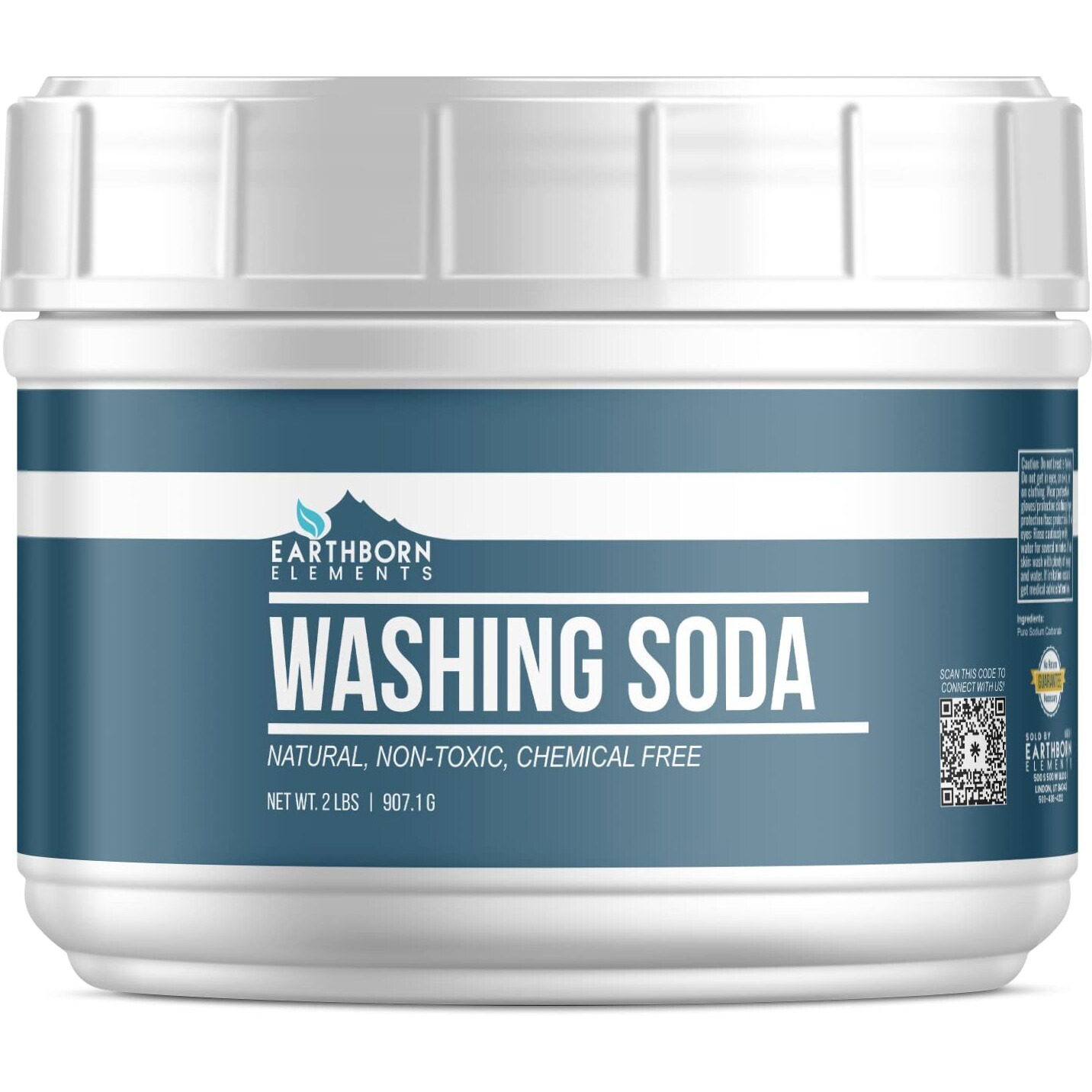 Earthborn Elements Washing Soda (2 Lb), Soda Ash, Sodium Carbonate, Non-Toxic Laundry Booster