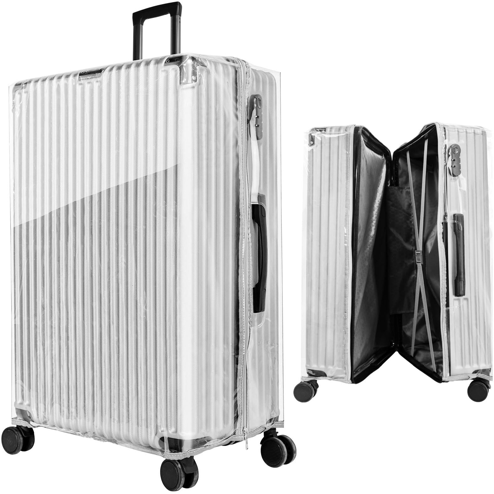 Yotako Upgraded Zippered Clear Pvc Suitcase Cover, 30 Inch Luggage Covers For Suitcase Luggage Protector Suitcase Cover (30''(26.37''H X 20.27''L X 11.61''W))
