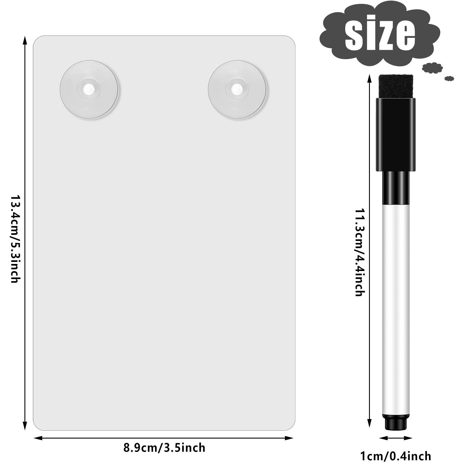 2 Pieces Shower Whiteboard With Suction Cup Waterproof Shower Board With Pen Waterproof White Board Writing On The Bathroom Wall With Pen For Home School Office (3.5 X 5.3 Inch)