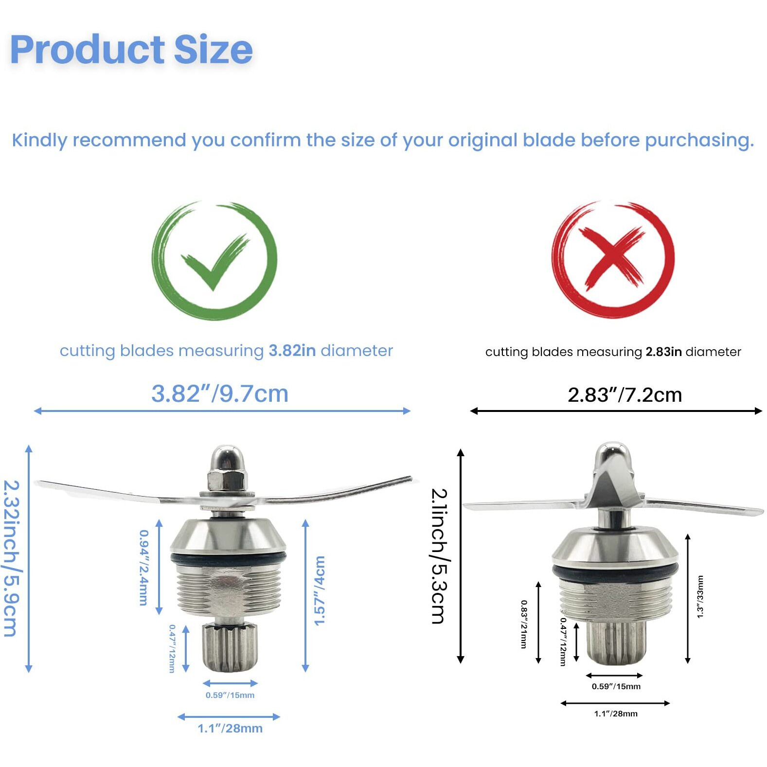 Blender Ascent Blade Assembly 105733 Replacement For Vitamix Blender Ascent Series A2300 A2500 A3300 A3500, Base Blade Part Fits Pro 750 7500, Explorian E310 E320 48Oz And 64Oz Low Profile Containers