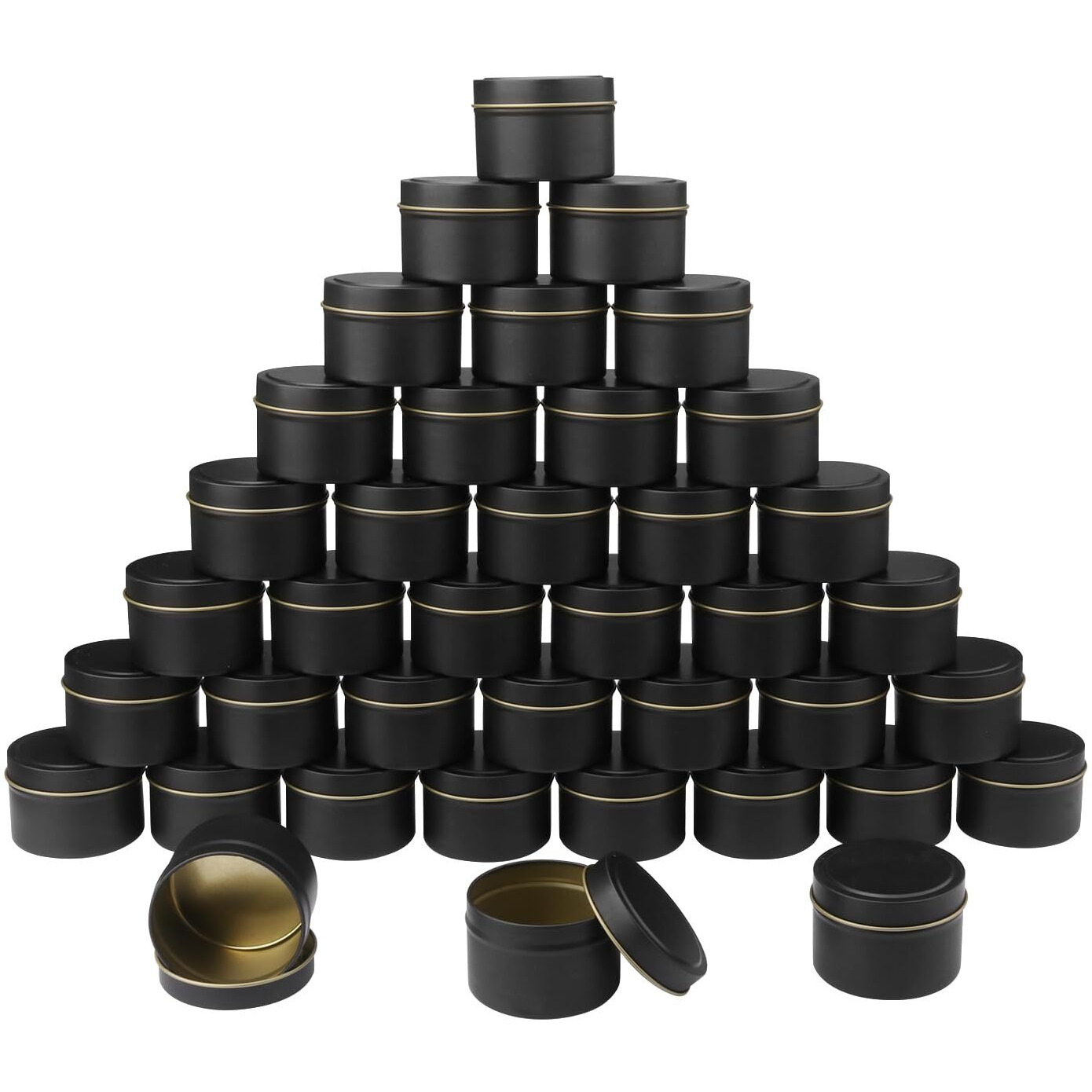 Genhakon 36 Packs 4 Oz Black Candle Tins, Bulk Candle Making Tins, Candle Jars, Candle Containers For Making Candles