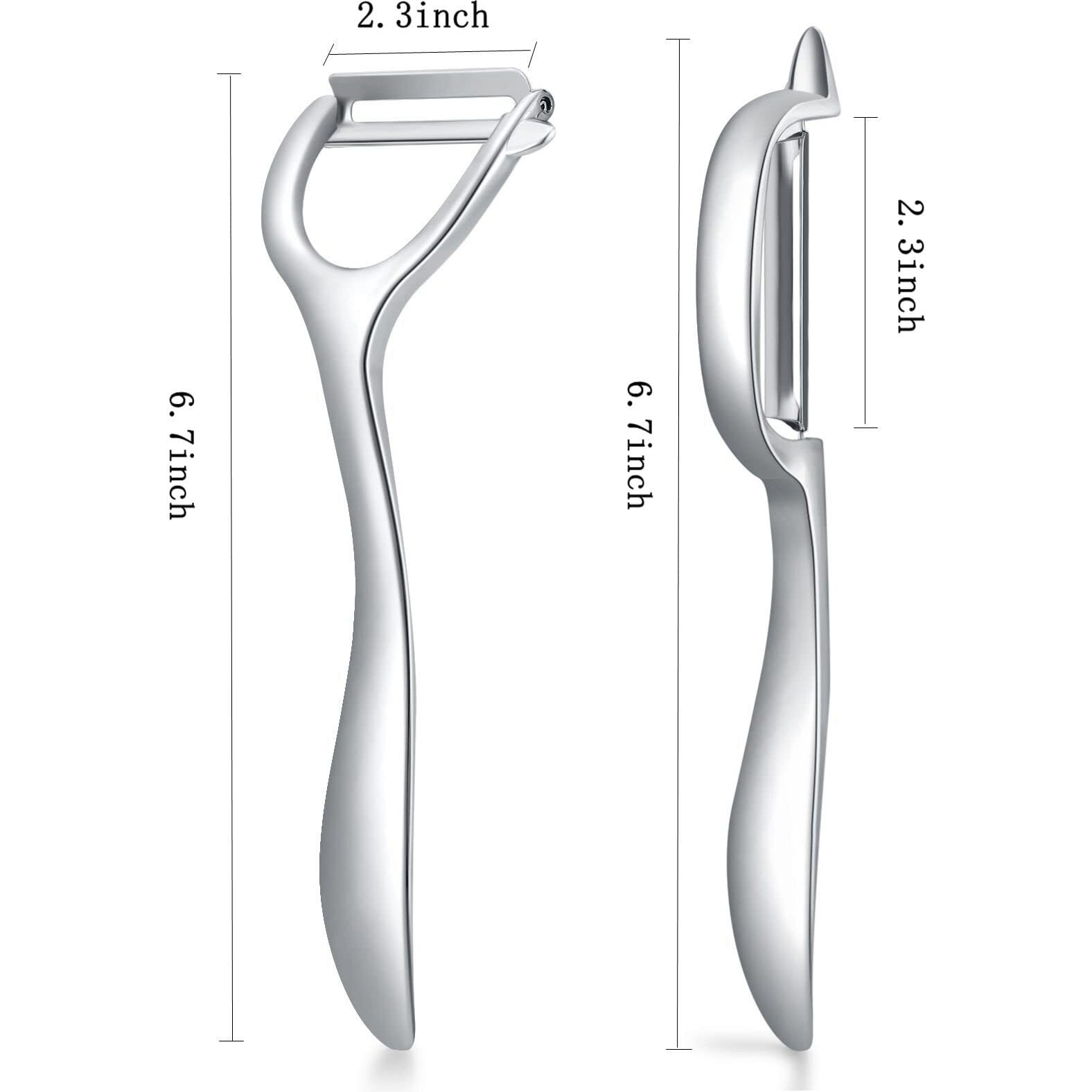 Set Of 2 Stainless Steel Vegetable Peeler,Y-Shaped And I-Shaped Stainless Steel Peelers For Potatoes, All Fruits & Veggies