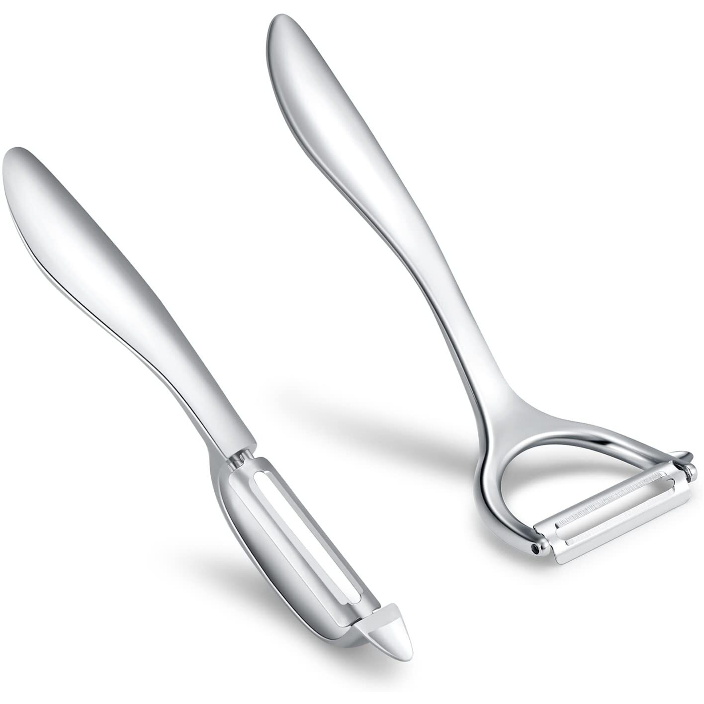 Set Of 2 Stainless Steel Vegetable Peeler,Y-Shaped And I-Shaped Stainless Steel Peelers For Potatoes, All Fruits & Veggies