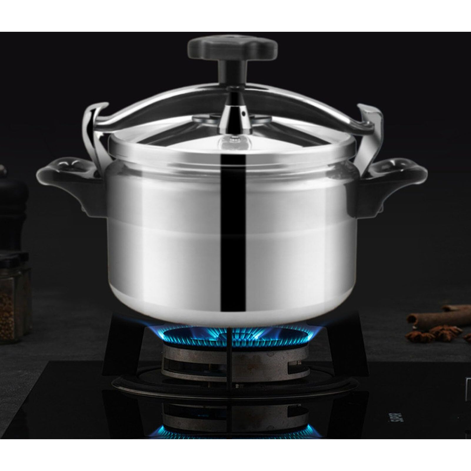 Aluminum Pressure Cooker, 3L/4L/5L Explosion Proof Pressure Canner With Easy Lock Lid, Pressure Cooker For Gas Stove Induction Cooker, Fast Cooking Cookware (5L)