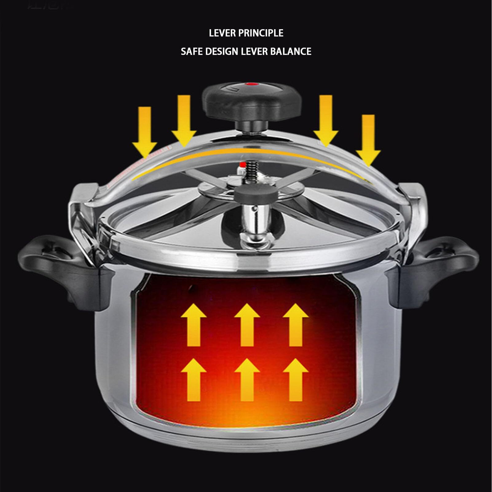 Aluminum Pressure Cooker, 3L/4L/5L Explosion Proof Pressure Canner With Easy Lock Lid, Pressure Cooker For Gas Stove Induction Cooker, Fast Cooking Cookware (5L)