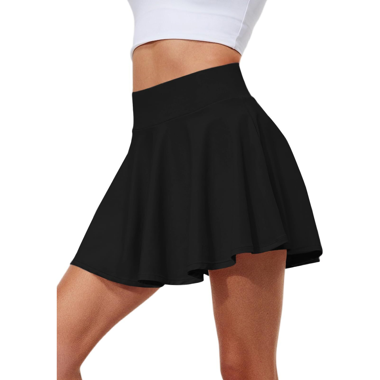 Hiwzffy Pleated Tennis Skirts For Women High Waisted Golf Skorts Tummy Control Skirts With Shorts Pockets Lightweight Black M