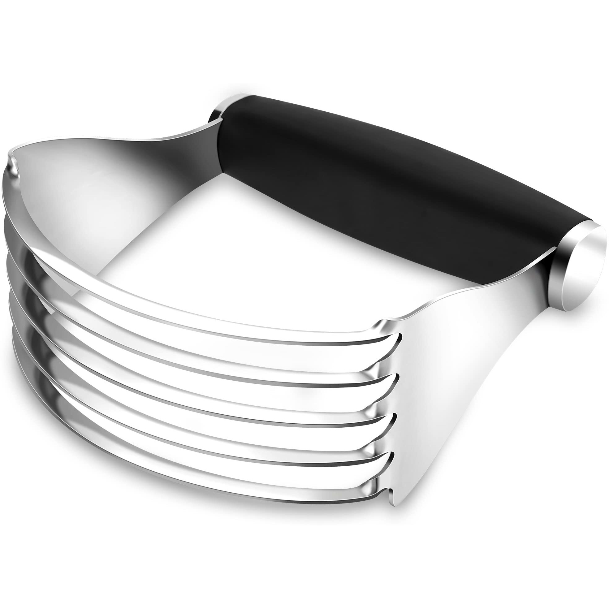 Rainspire Pastry Cutter For Baking, Heavy Duty Pastry Blender Stainless Steel, Thick Sharp Blades Dough Blender, Dough Cutter Butter Cutter Pastry For Easy Mixing, Dishwasher Safe, Black