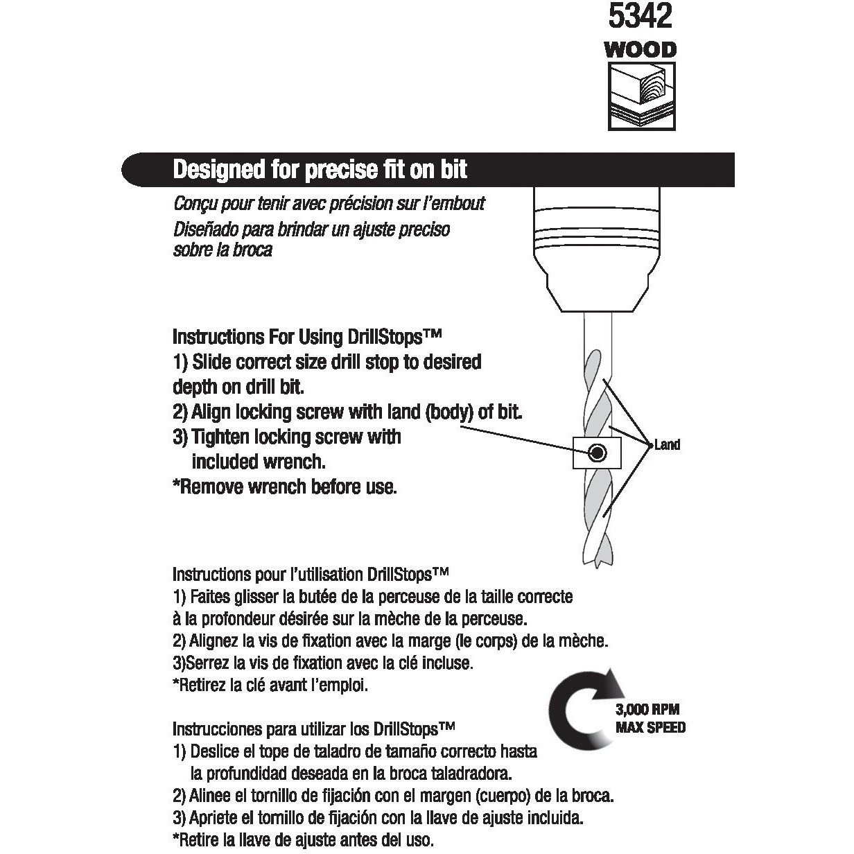 Milescraft 5342 6Pc. Drill Stop Set - Includes 3/16, 1/4, 5/16, 3/8, 7/16, And 1/2-Inch