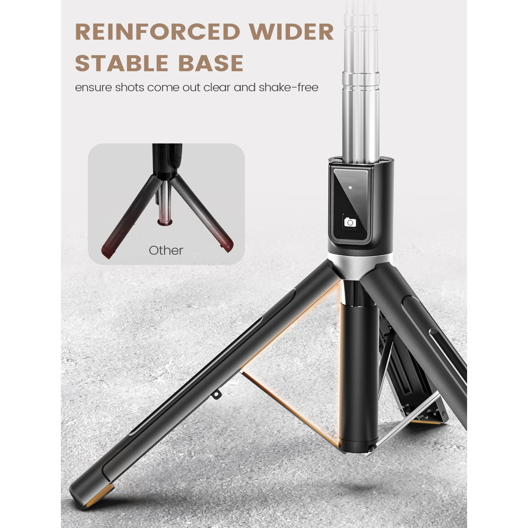 Anxre Selfie Stick Phone Tripod With Remote, Portable 5 In 1 Selfie Stick Phone Tripod, Wireless Selfie Stick Tripod For Cell Phone Compatible With Iphone 15/14/13 Pro Max Gopro Android