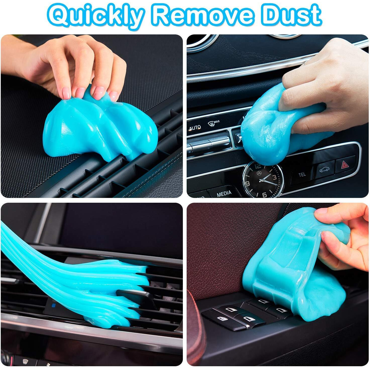 Pulidiki Car Cleaning Gel Universal Detailing Kit Automotive Dust Car Crevice Cleaner Slime Auto Air Vent Interior Detail Removal For Car Putty Cleaning Keyboard Cleaner Car Accessories Blue