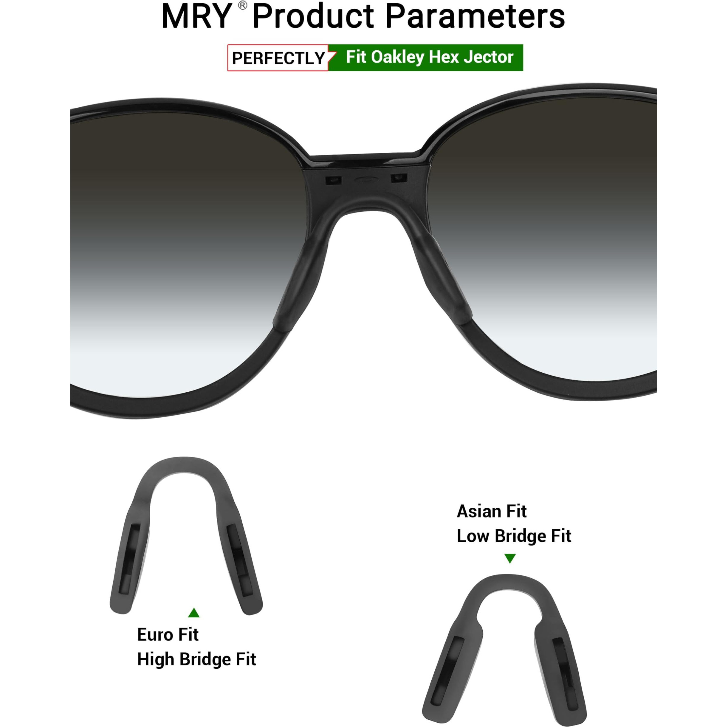 Mryok Replacement Nose Pieces Nose Pads For Oakley Hex Jector Ox8032 Eyeglass - Black