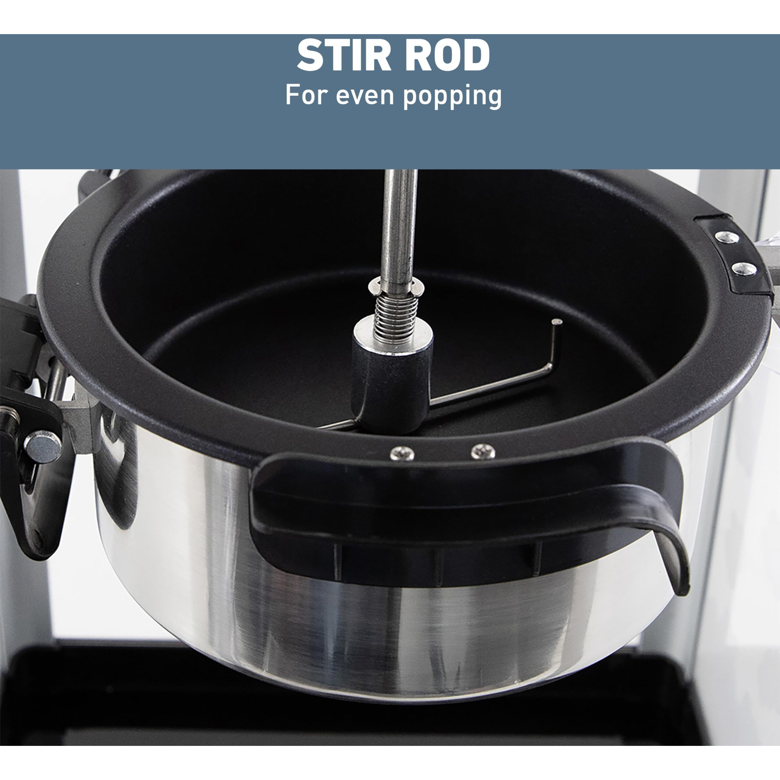 West Bend Stir Crazy Movie Theater Popcorn Popper, Gourmet Popcorn Maker Machine With Nonstick Popcorn Kettle And Popcorn Scoop For Popcorn Machine, 4 Qt., Black