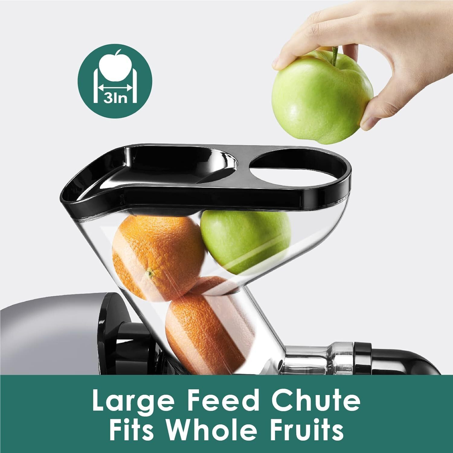 Juicer Machines, Cold Pressed Juicer, Fretta Masticating Slow Juicer With 3-Inch Wide Feed Chute, Celery Juicer, Juice Extractor With Dual Speed Mode, Bpa-Free, 200W Powerful Motor(Silver)