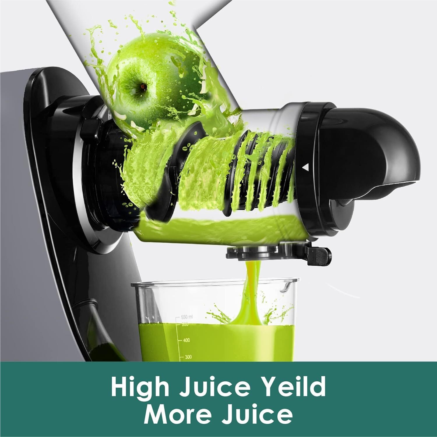 Juicer Machines, Cold Pressed Juicer, Fretta Masticating Slow Juicer With 3-Inch Wide Feed Chute, Celery Juicer, Juice Extractor With Dual Speed Mode, Bpa-Free, 200W Powerful Motor(Silver)