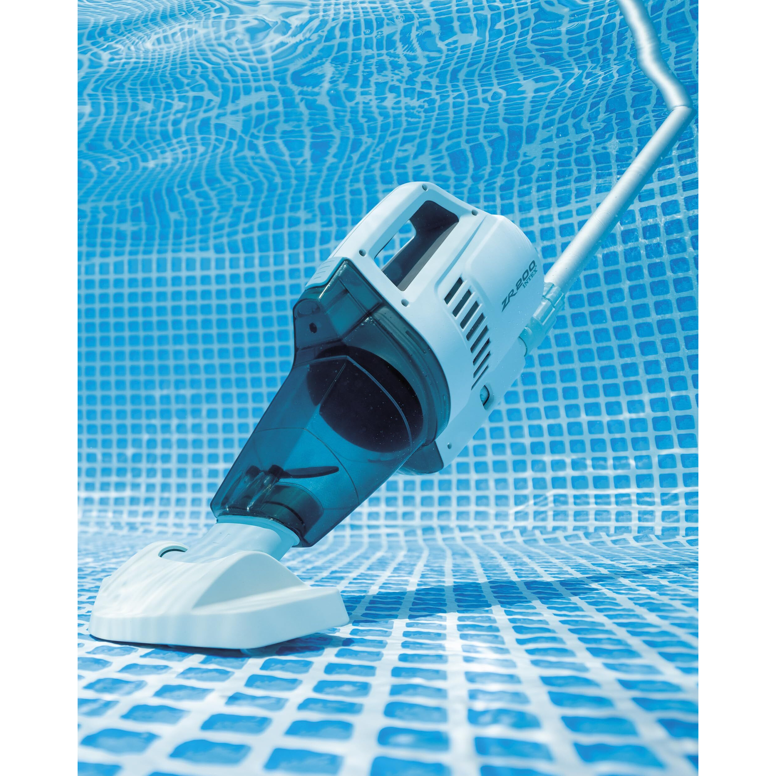 Intex Zr200 Rechargeable Cordless Swimming Pool And Spa Vacuum Cleaner   With Telescoping Handle And 2 Interchangeable Brush Heads