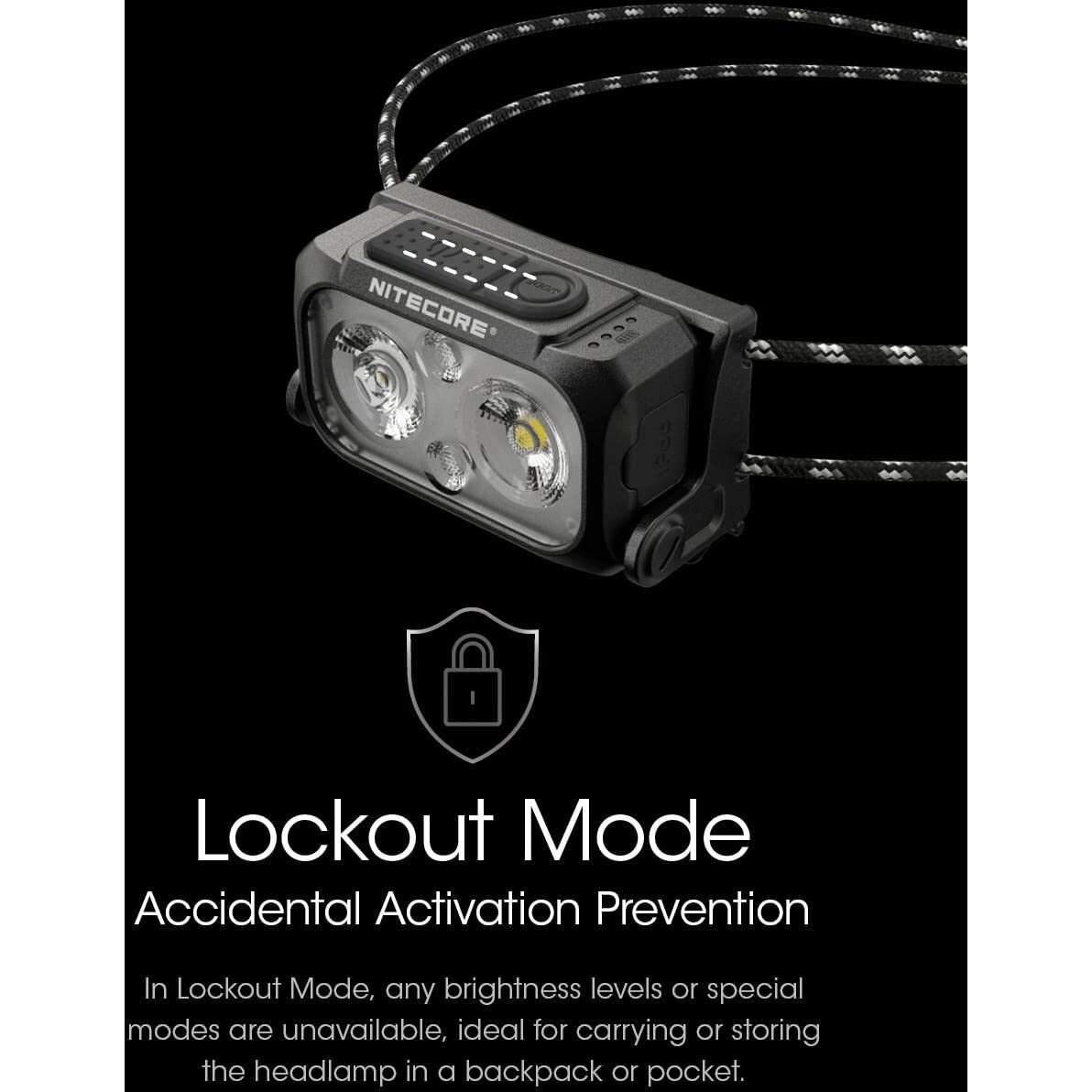 Nitecore Nu25 Ul - 400 Lumens Ultralight Rechargeable Headlamp With Eco-Sensa Type C Usb Charging Cord