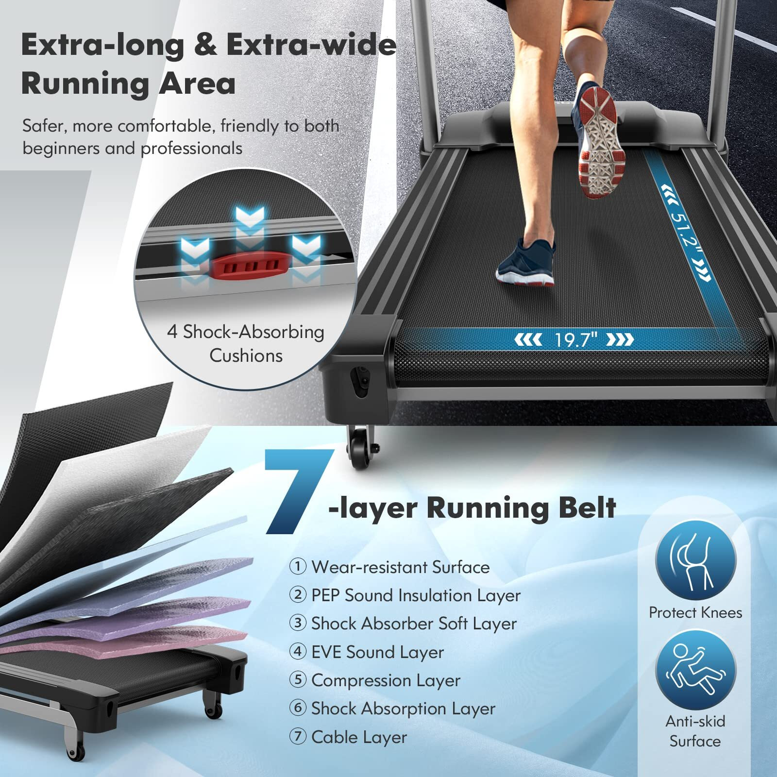 Gymax Folding Treadmill With 4.75Hp, 15% Auto Incline, App Control & Bluetooth Speaker, Portable Self-Standing With Pules Sensor For Home Gym
