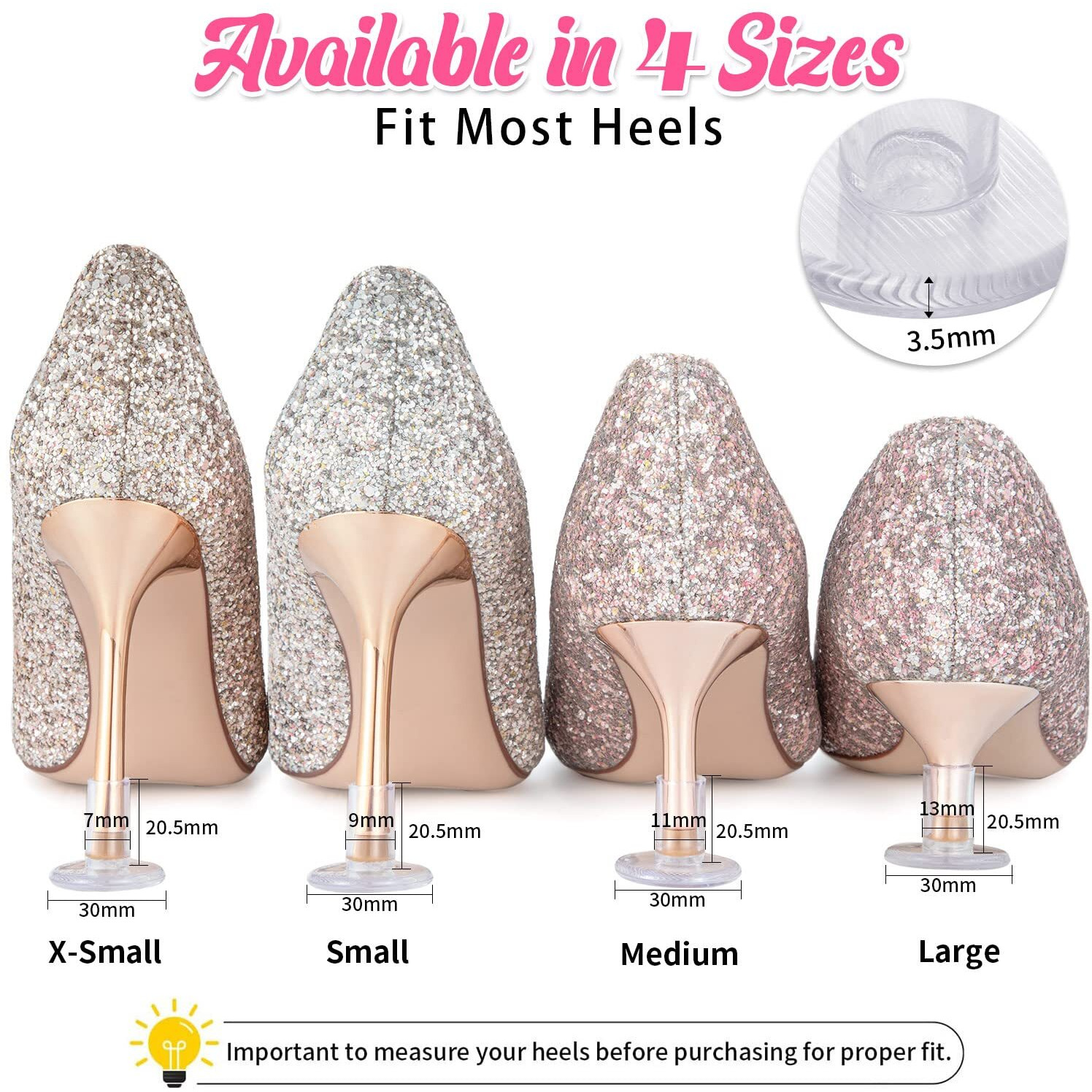 Kfpplxq Heel Protectors For Grass, 21 Pairs, 4 Sizes, Clear