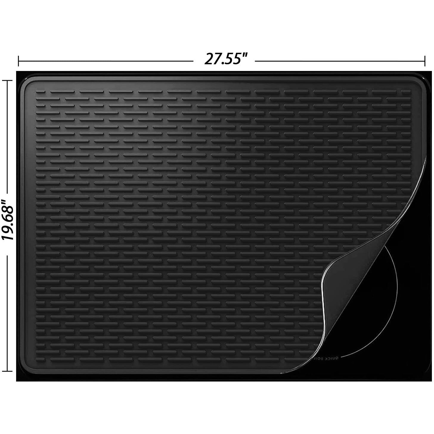 Stove Top Cover For Electric Stove - Silicone Stove Mat For Glass Top Stove, Glass Cooktop Protector, Xl Dish Drying Mats For Kitchen, Range Covers For Electric Stove (Black,28 X 20)