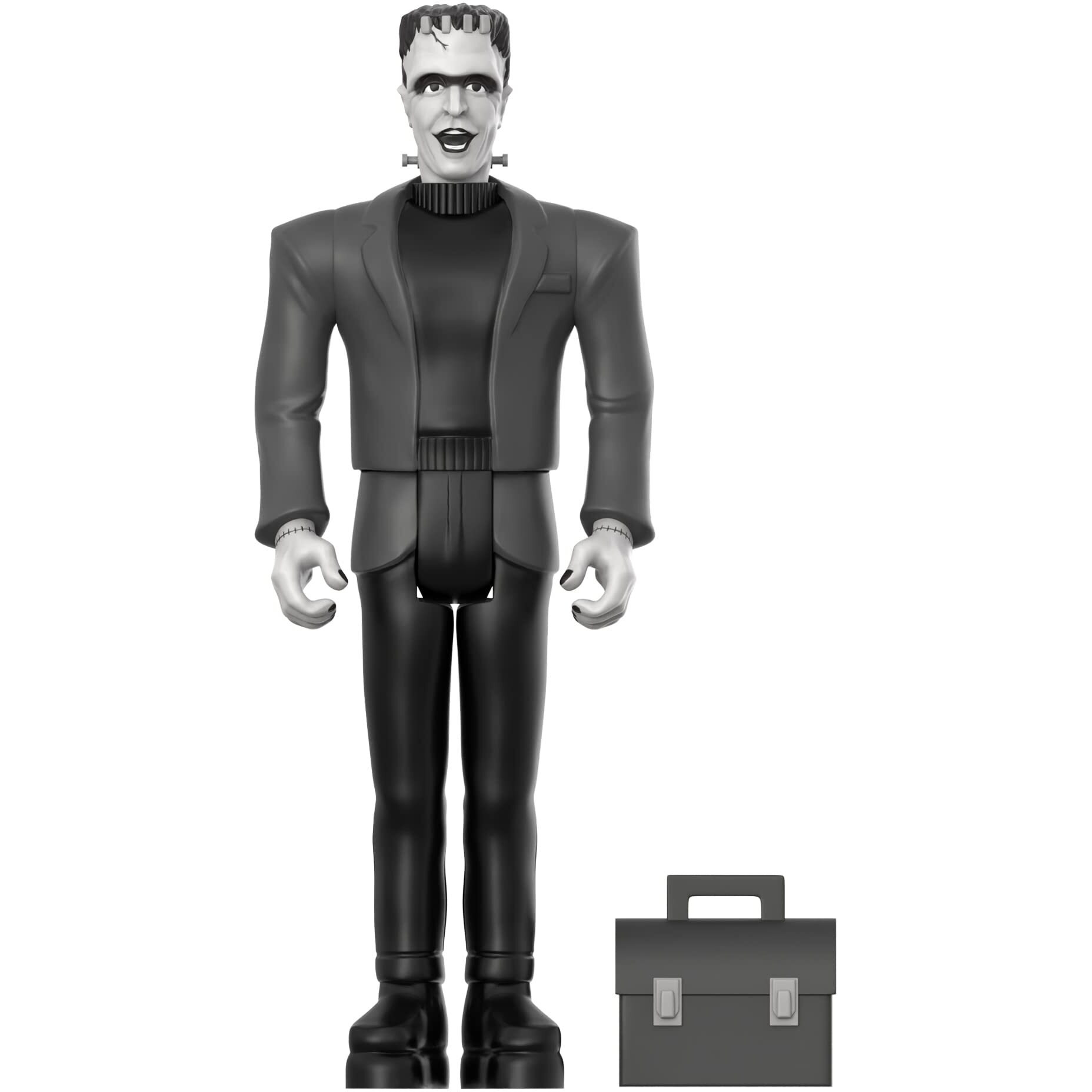 Super7 The Munsters Herman Munster (Grayscale) - 3.75"" The Munsters Action Figure With Accessory Classic Tv Collectibles And Retro Toys