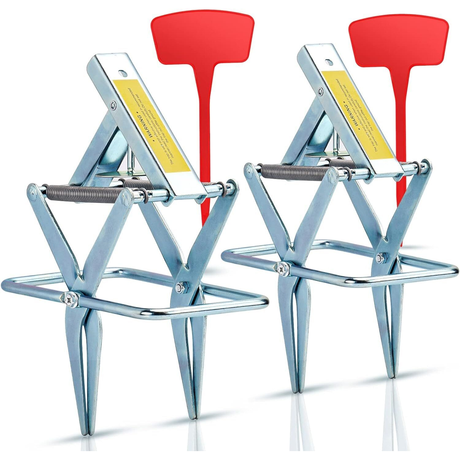 Marinebaby Easy Set Mole Eliminator Trap, Mole And Gopher Trap, Galvanized Steel Mole Trap, Sliver Color 2Sets