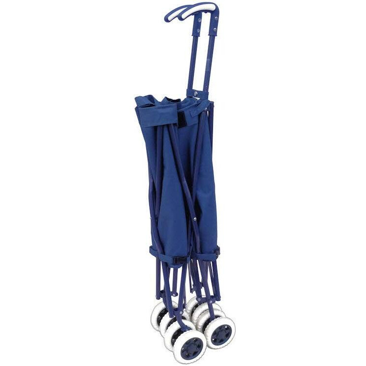 Versacart Transit -The Original Patented Folding Shopping And Utility Cart, Water-Resistant Heavy-Duty Canvas With Cover, Double Front Swivel Wheels, Compact, Transport Up To 120 Pounds, Blue