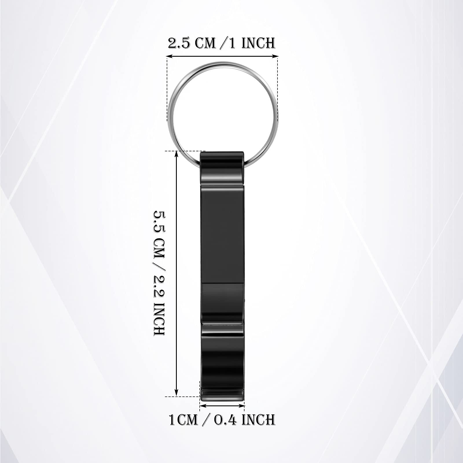 100 Pieces Aluminum Bottle Opener Keychain Pocket Small Bar Claw Beverage Keychain Ring Heavy Duty Black Beer Bottle Opener For Home Kitchen Bar Bartender Wedding Party