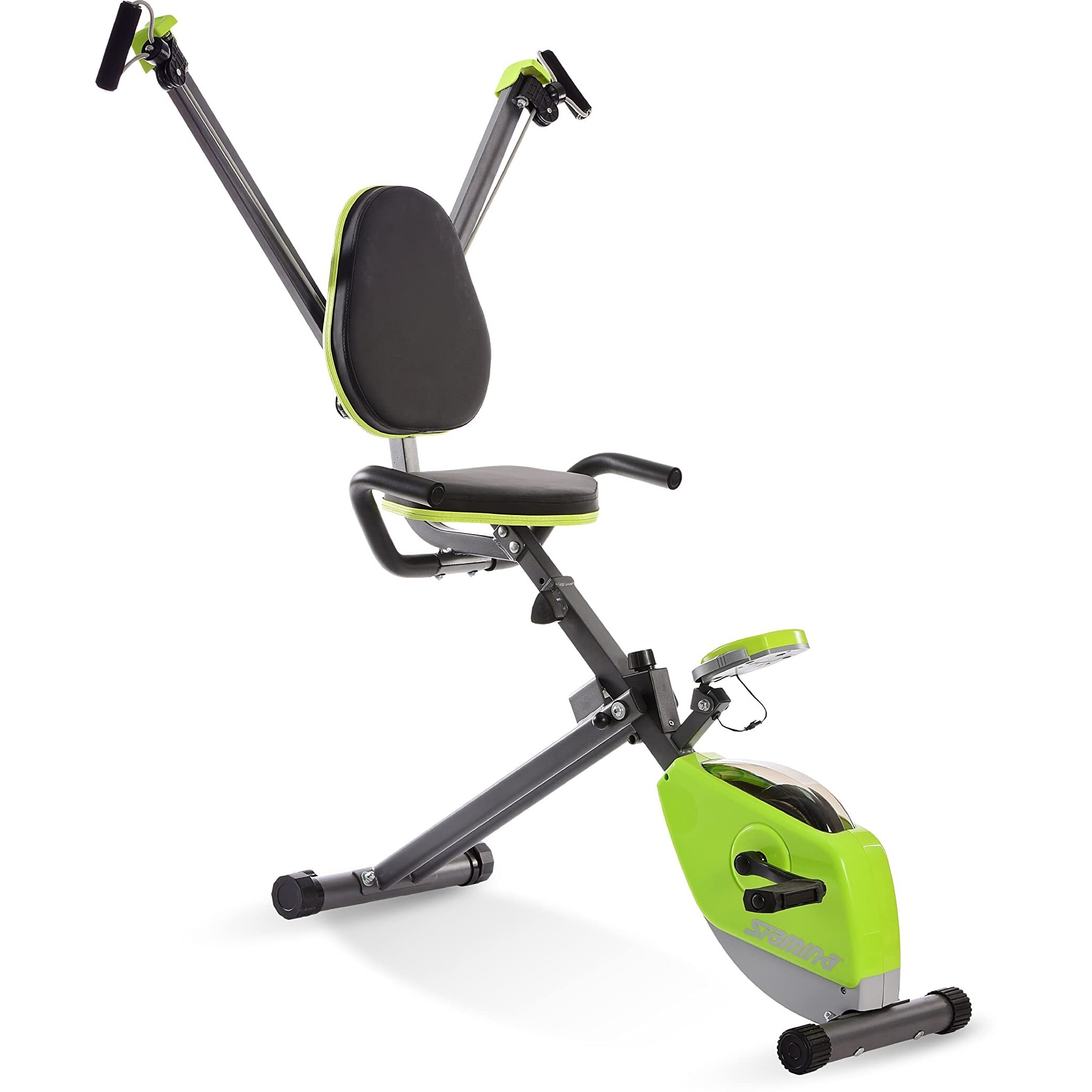 Stamina Wonder Exercise Bike | Build Upper And Lower Body Strength On One Machine | Includes Two Online Workout Videos, Chartreuse And Gray