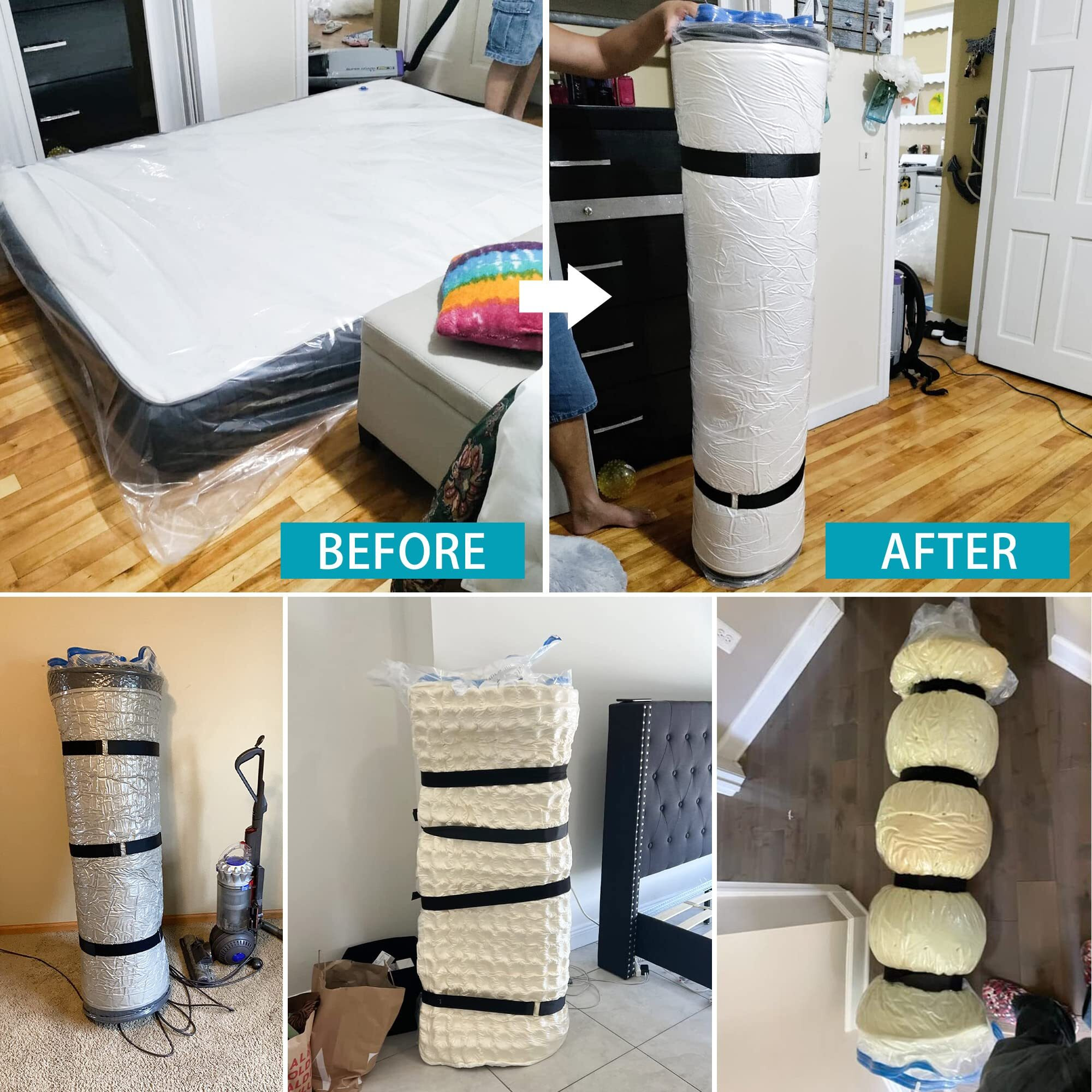 Queen Full Mattress Storage Vacuum Bag For Moving Storage, For Memory Foam Latex Mattress Thick And Tear Resistant