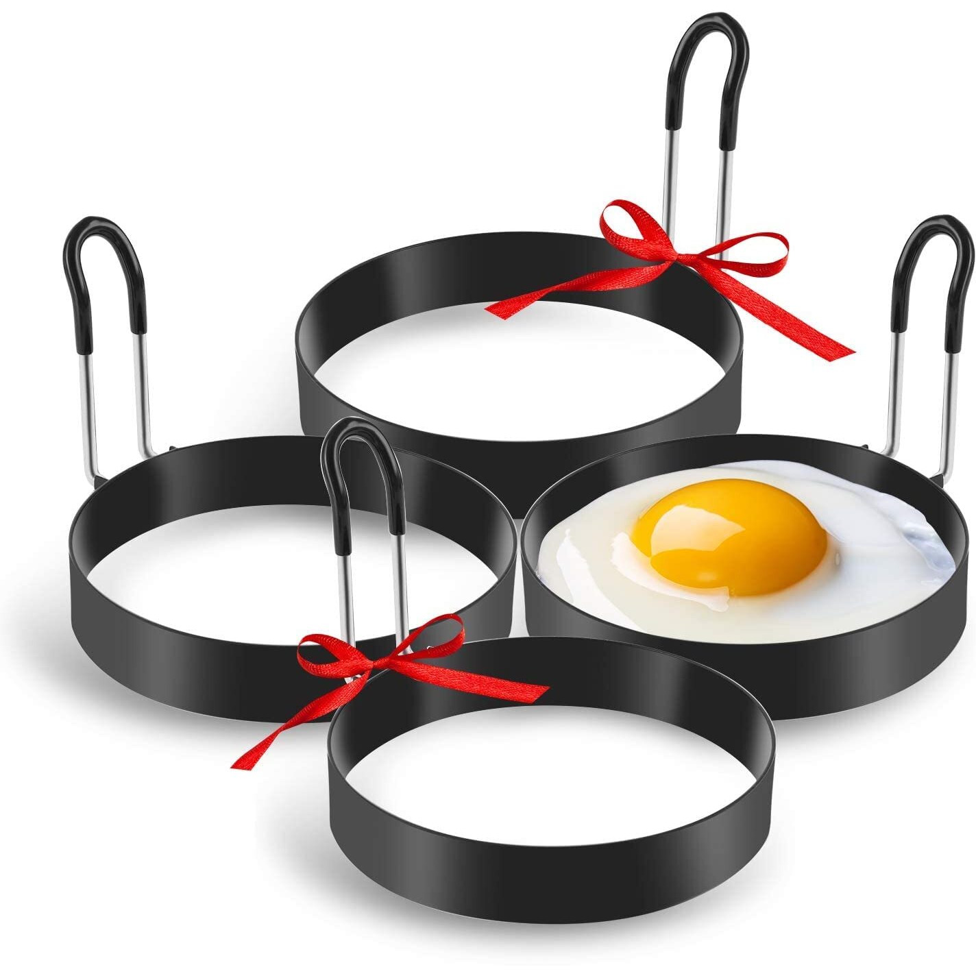 Eggs Rings, 4 Pack Stainless Steel Egg Cooking Rings, Pancake Mold For Frying Eggs And Omelet