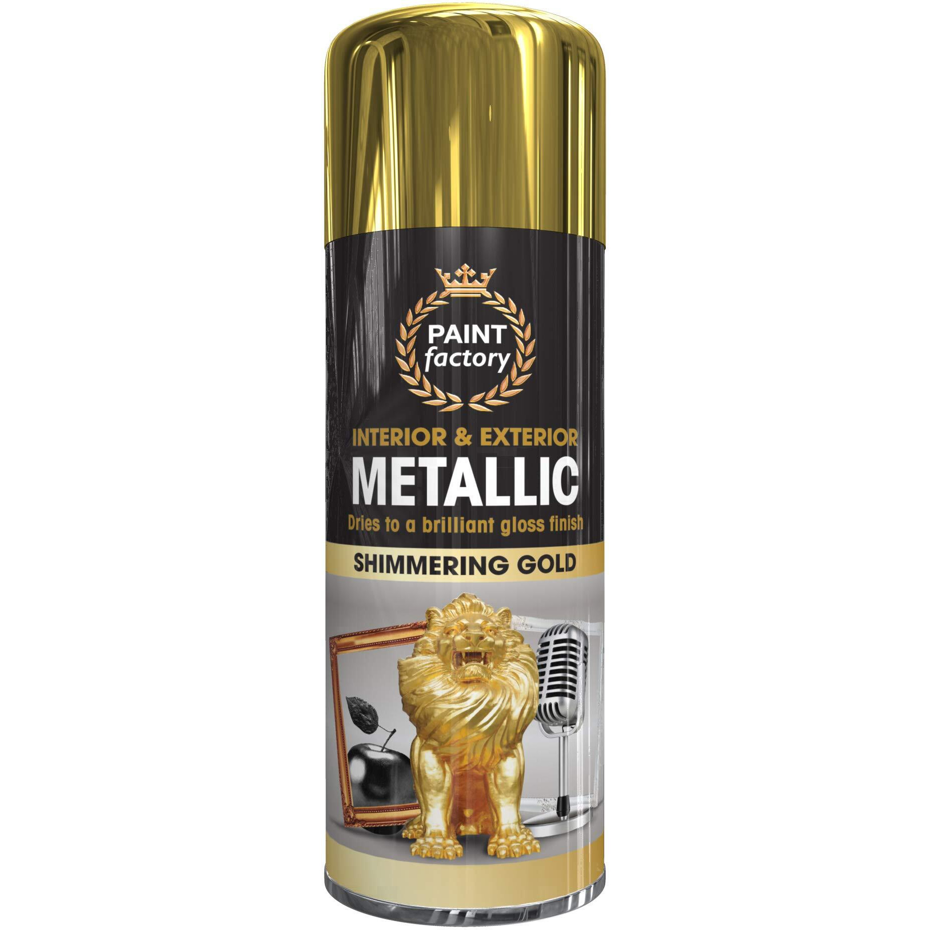 Paint Factory Spray Paint All Purpose Gold Metallic, 400 Ml, 13.5 Oz